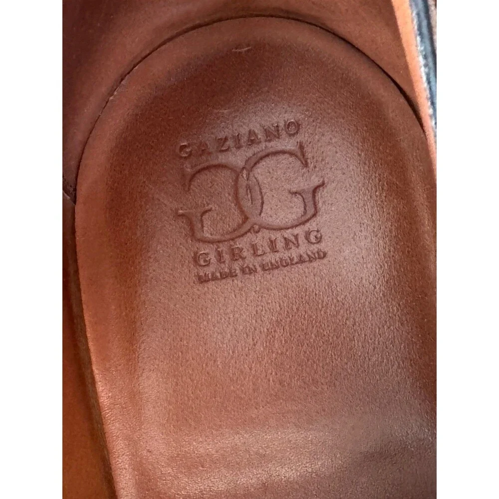 Gaziano and Girling Tobacco Brown Regency Suede Monk Strap Loafer Shoes 12.5 E
